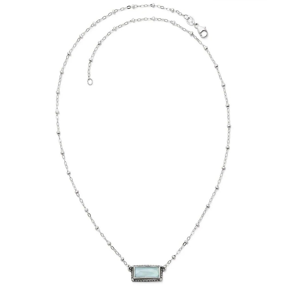 James Avery Palais Gemstone Necklace 18" Sterling Silver Triplet Blue